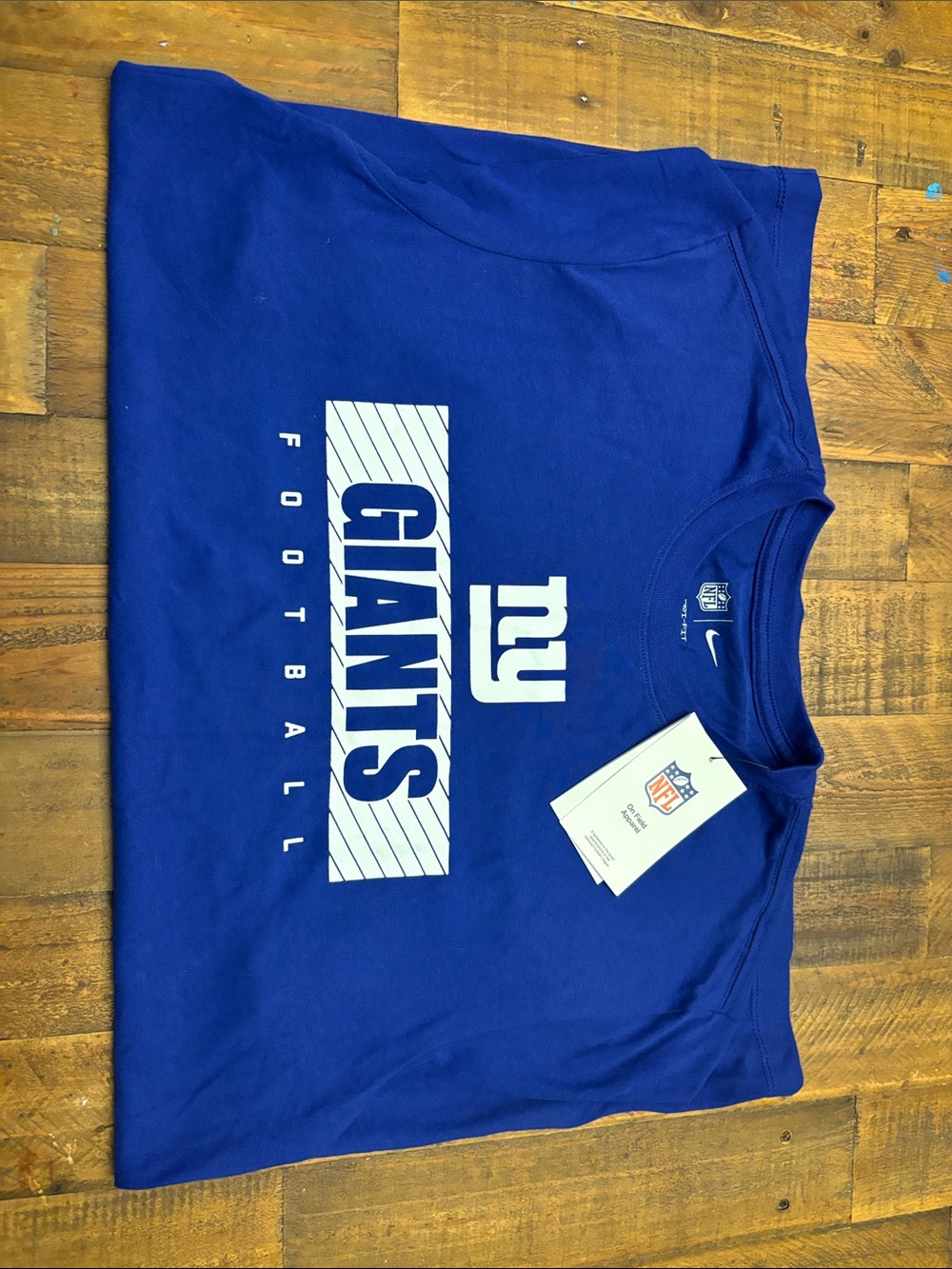 Nike Men's New York Giants Royal Blue Graphic Crewneck